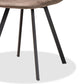 Filicia Modern Transitional Grey Faux Leather Effect Fabric Upholstered and Black Metal 5-Piece Dining Set FredCo