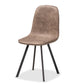 Filicia Modern Transitional Grey Faux Leather Effect Fabric Upholstered and Black Metal 5-Piece Dining Set FredCo