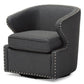 Finley Mid-century Modern Grey Fabric Upholstered Swivel Armchair FredCo