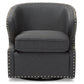 Finley Mid-century Modern Grey Fabric Upholstered Swivel Armchair FredCo