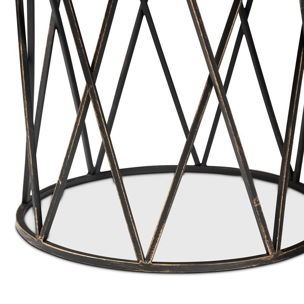 Finnick Modern Industrial Antique Black finished Metal End Table FredCo