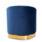 Fiore Glam and Luxe Royal Blue Velvet Fabric Upholstered Brushed Gold Finished Swivel Accent Chair FredCo
