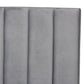Fiorenza Glam and Luxe Grey Velvet Fabric Upholstered King Size Panel Bed with Extra Wide Channel Tufted Headboard FredCo