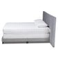Fiorenza Glam and Luxe Grey Velvet Fabric Upholstered King Size Panel Bed with Extra Wide Channel Tufted Headboard FredCo