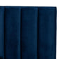 Fiorenza Glam and Luxe Navy Blue Velvet Fabric Upholstered Queen Size Panel Bed with Extra Wide Channel Tufted Headboard FredCo