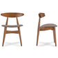 Flamingo Mid-Century Dark Walnut Wood Dining Chair (Set of 2) FredCo