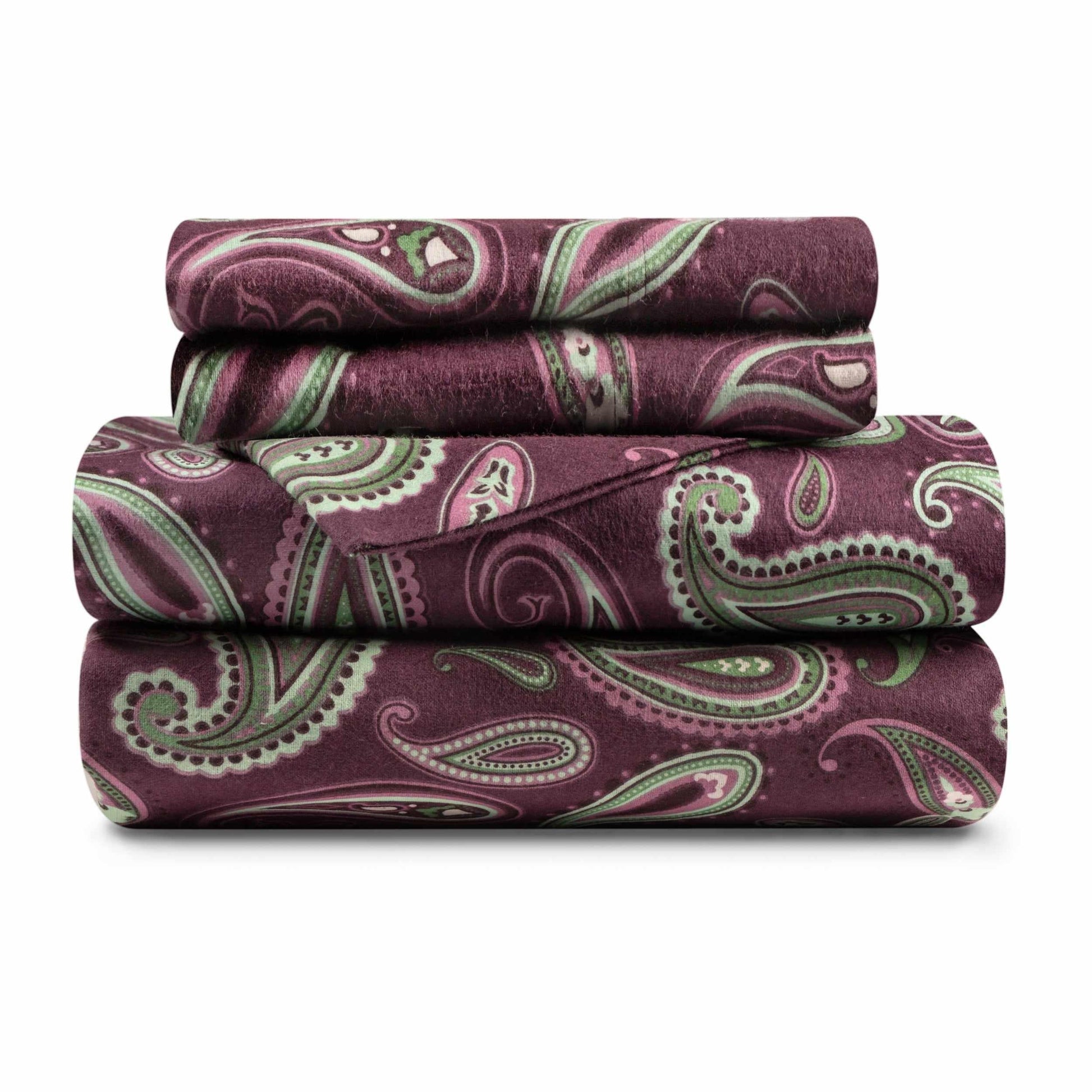 Flannel 100% Cotton All-Season Deep Pocket Paisley Sheet Set FredCo