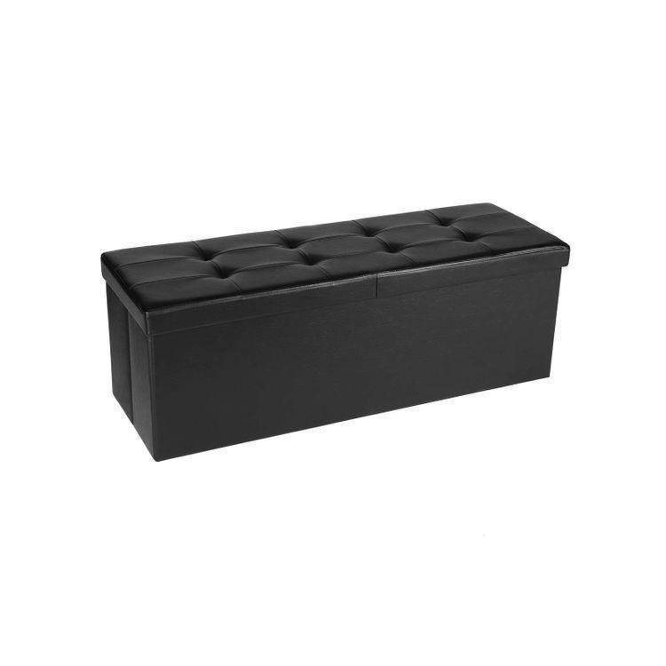 Flipping Lid Ottoman Bench 43” Black FredCo