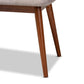 Flora II Mid-Century Modern Light Grey Fabric Upholstered Medium Oak Finished Wood Dining Bench FredCo