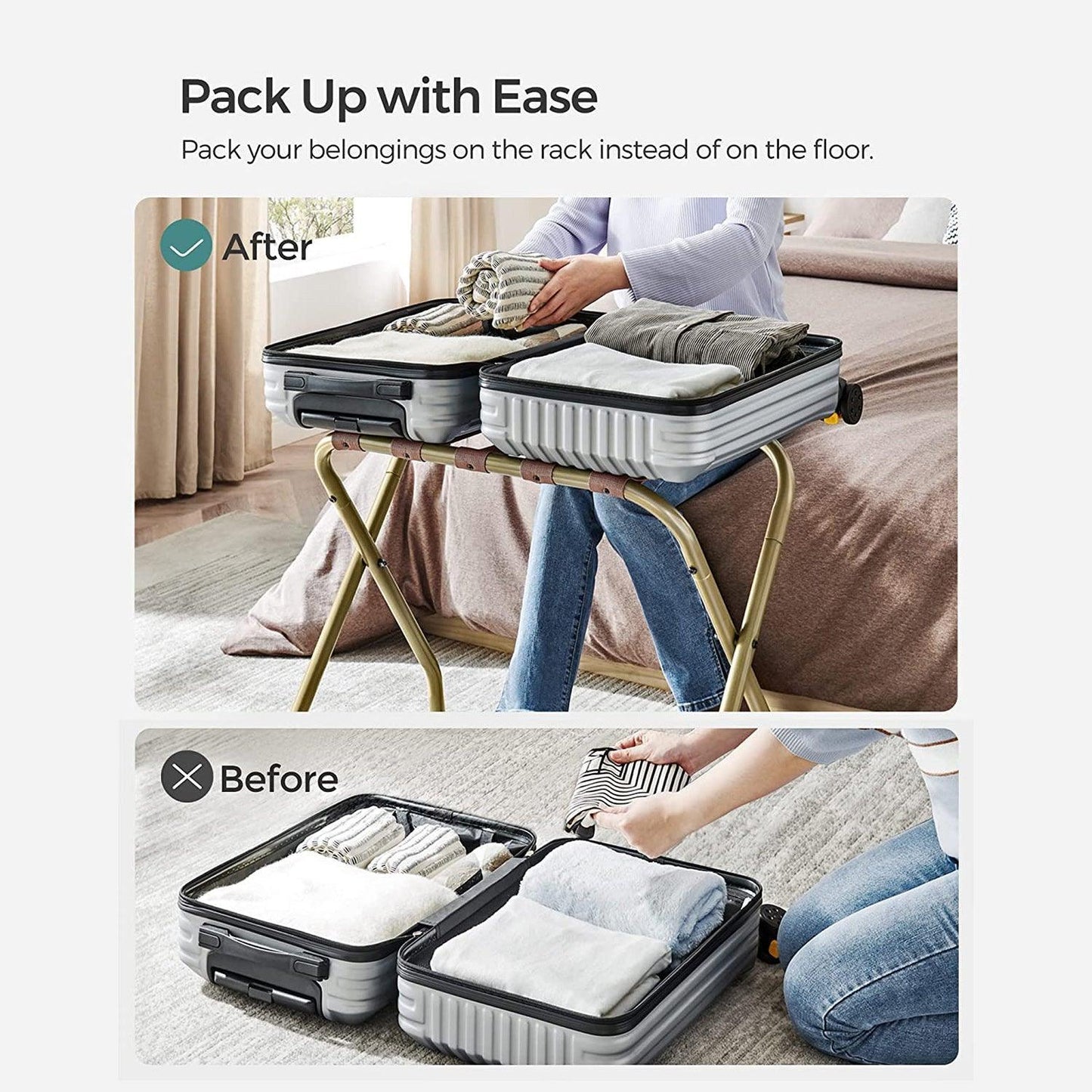 Foldable Steel Luggage Rack FredCo