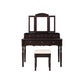 Folded Mirror Vanity Set Black with Stool FredCo