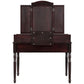 Folded Mirror Vanity Set Black with Stool FredCo
