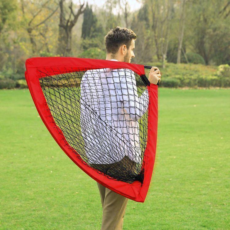 Folding Children's Soccer Goal Set of 2 Red FredCo