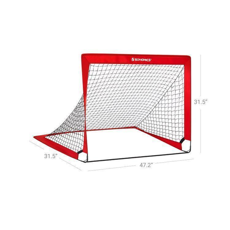 Folding Children's Soccer Goal Set of 2 Red FredCo