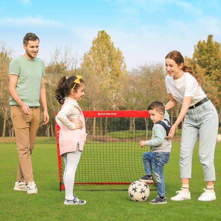 Folding Children's Soccer Goal Set of 2 Red FredCo