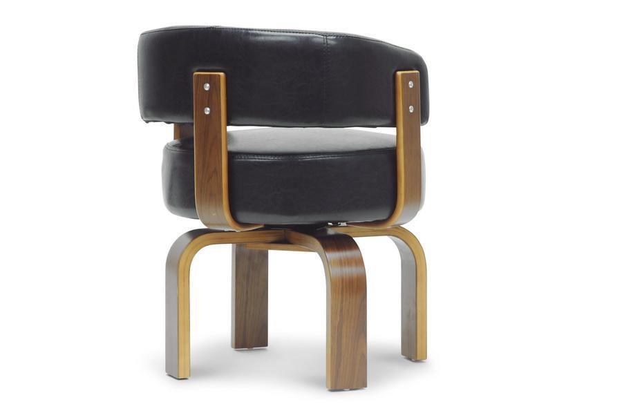 Fortson Walnut and Black Modern Accent Chair FredCo