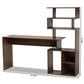 Foster Modern and Contemporary Walnut Brown Finished Wood Storage Desk with Shelves FredCo