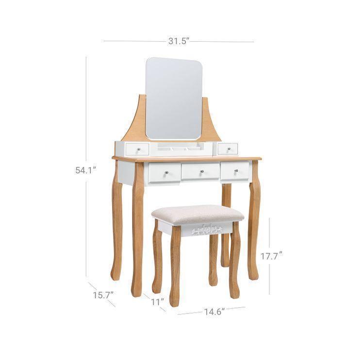Frameless Mirror Dressing Table Vanity FredCo