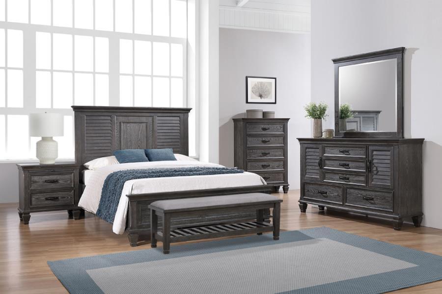 Franco 5-piece Eastern King Panel Bedroom Set Weathered Sage Coaster FredCo