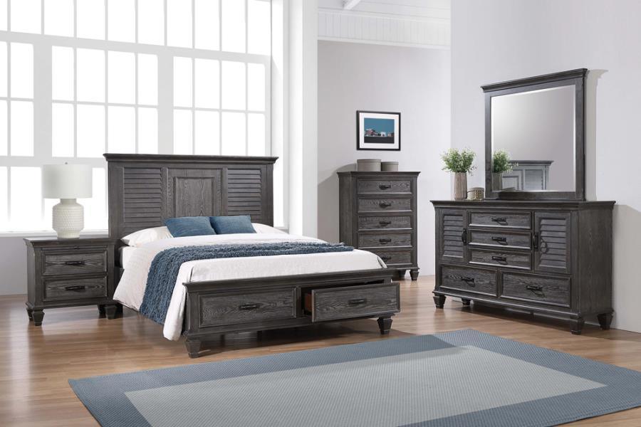 Franco 5-piece Eastern King Storage Bedroom Set Weathered Sage Coaster FredCo