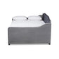 Freda Transitional and Contemporary Grey Velvet Fabric Upholstered and Button Tufted Full Size Daybed FredCo
