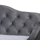 Freda Transitional and Contemporary Grey Velvet Fabric Upholstered and Button Tufted Full Size Daybed with Trundle FredCo