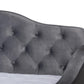 Freda Transitional and Contemporary Grey Velvet Fabric Upholstered and Button Tufted Queen Size Daybed with Trundle FredCo