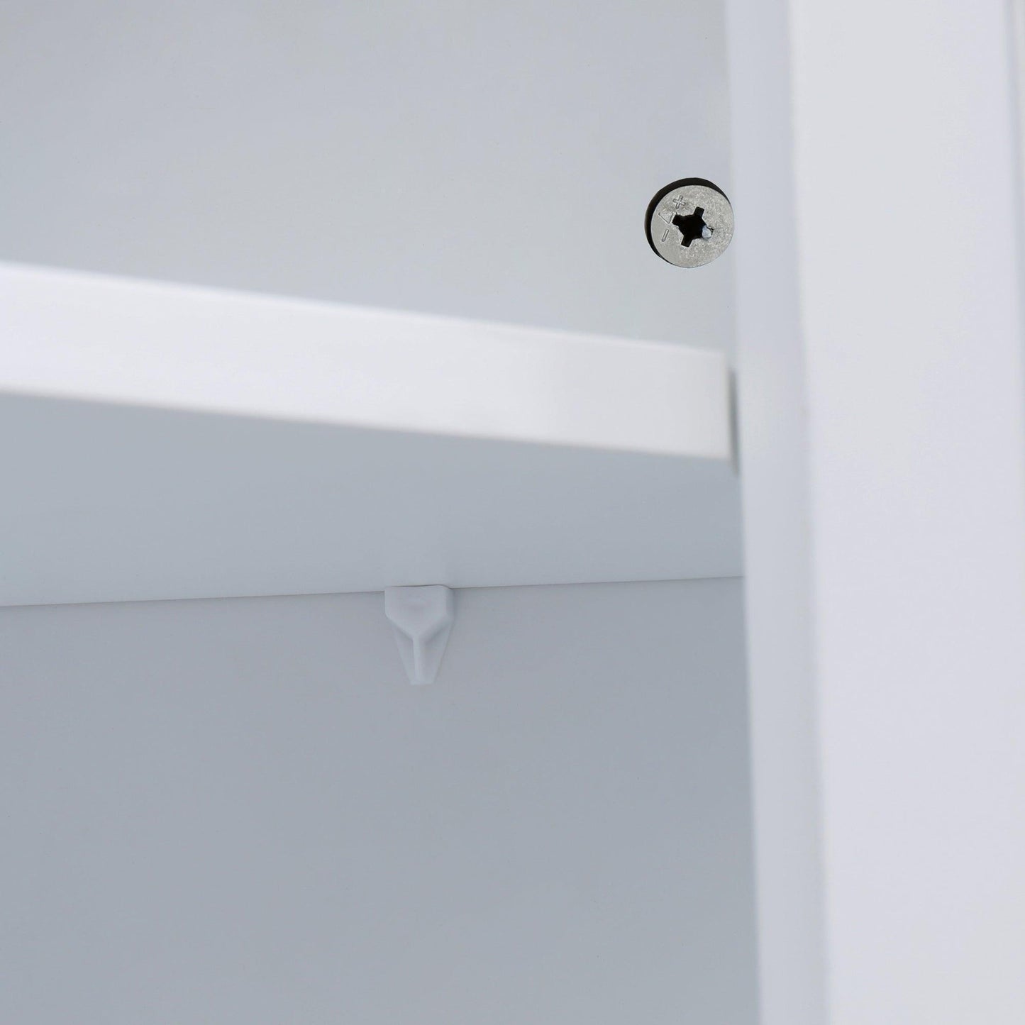 Freestanding Bathroom Cabinet with Glass Door, Corner Storage Cabinet, White FredCo