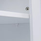 Freestanding Bathroom Cabinet with Glass Door, Corner Storage Cabinet, White FredCo