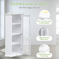 Freestanding Bathroom Cabinet with Glass Door, Corner Storage Cabinet, White FredCo