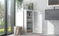 Freestanding Bathroom Cabinet with Glass Door, Corner Storage Cabinet, White FredCo