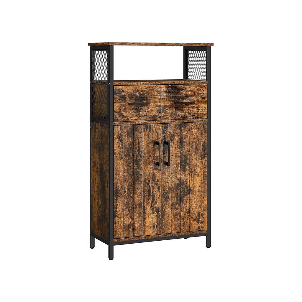 Freestanding Floor Cabinet Rustic Brown 42"H FredCo