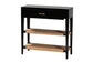 Freya Modern Bohemian Black Finished Bayur Wood 1-Drawer Console Table FredCo