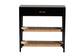 Freya Modern Bohemian Black Finished Bayur Wood 1-Drawer Console Table FredCo