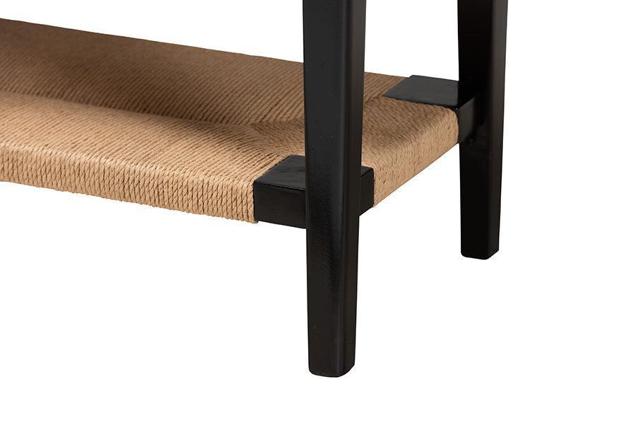 Freya Modern Bohemian Black Finished Bayur Wood 1-Drawer Console Table FredCo