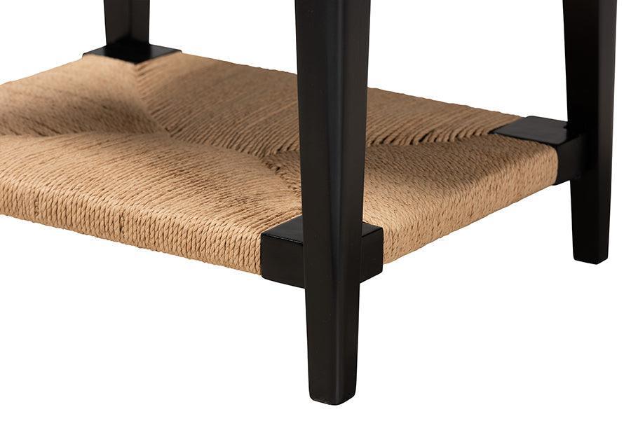 Freya Modern Bohemian Black Finished Bayur Wood End Table FredCo