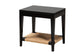 Freya Modern Bohemian Black Finished Bayur Wood End Table FredCo