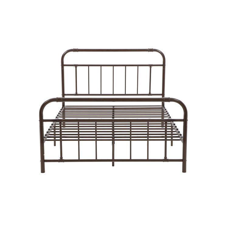 Full Pipe Metal Bed Frame with Headboard and Footboard FredCo