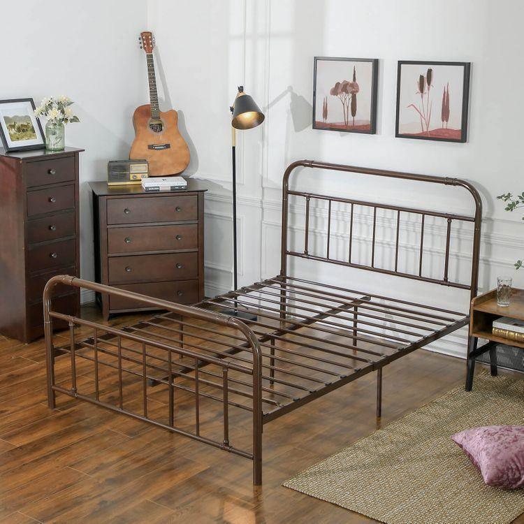 Full Pipe Metal Bed Frame with Headboard and Footboard FredCo