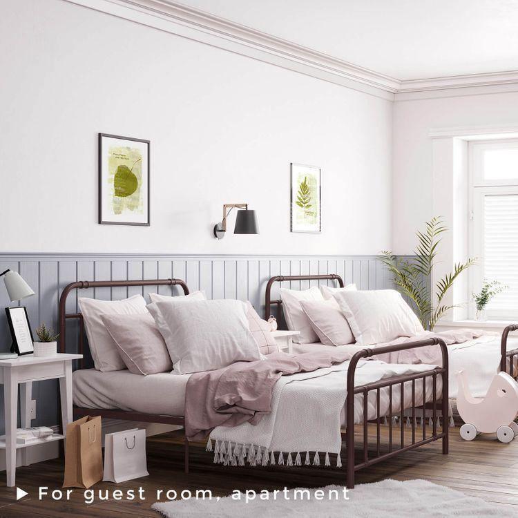 Full Pipe Metal Bed Frame with Headboard and Footboard FredCo