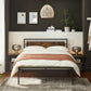 Full Size Metal Bed Frame with Headboard, Brown and Black FredCo