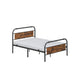 Full Size Round Metal Bed Frame with Headboard No Box Spring FredCo