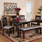 Gabriel Modern and Contemporary Grey Fabric Upholstered and Dark Brown Finished Wood 6-Piece Dining Set FredCo