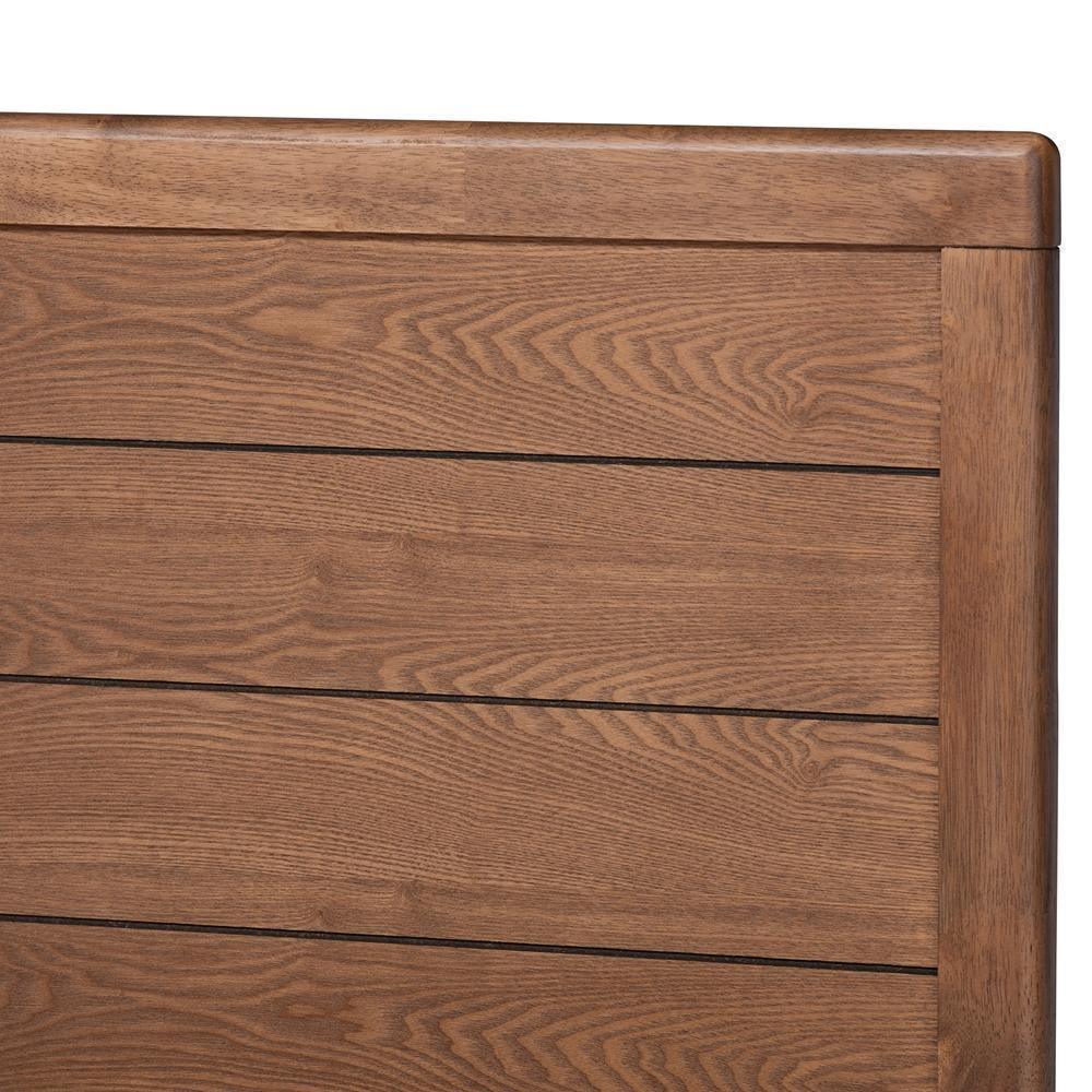 Gabriela Rustic Modern Dark Grey Fabric Upholstered and Ash Walnut Brown Finished Wood Full Size Platform Bed FredCo