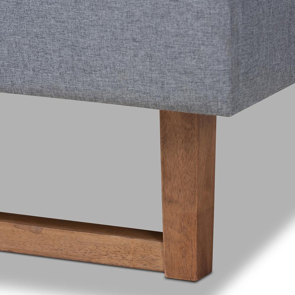 Gabriela Rustic Modern Dark Grey Fabric Upholstered and Ash Walnut Brown Finished Wood Full Size Platform Bed FredCo