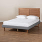 Gabriela Rustic Modern Dark Grey Fabric Upholstered and Ash Walnut Brown Finished Wood Full Size Platform Bed FredCo