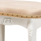 Gabrielle Traditional French Country Provincial Sand Velvet Fabric Upholstered White-Finished Wood Vanity Ottoman FredCo