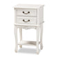 Gabrielle Traditional French Country Provincial White-Finished 2-Drawer Wood Nightstand FredCo