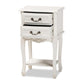 Gabrielle Traditional French Country Provincial White-Finished 2-Drawer Wood Nightstand FredCo