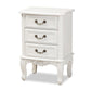 Gabrielle Traditional French Country Provincial White-Finished 3-Drawer Wood Nightstand FredCo
